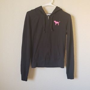 Victoria's Secret PINK Black/Pink Sequin Zip Up